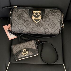 SOLD Juicy Couture Black and Gray Clutch and Wristlet Set